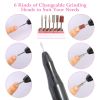 Professional Acrylic Nail Drill Machine 20000RPM Electric Handpiece w/6 Bits Cuticle Grinder