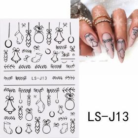 Manicure 3D Back Glue Cartoon Cute Christmas Tree (Option: LS J13 Bare Clip)