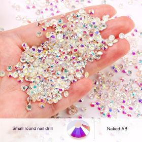 New Nail Ornament Nail Small Round Diamond Super Net Red Simple White Rhinestone Whole Bag (Option: Bare AB-Ss4)