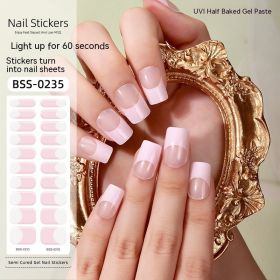 French Gel Nail Art UV Nail Applique Semi-cured Full Sticker (Option: 20pc-BSS 0235)