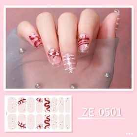 Apply Oil Film Fluorescent Nail Enhancement Sticker Glow At Night (Option: ZE 0501-Nail Sticker Down)