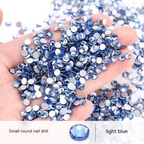 New Nail Ornament Nail Small Round Diamond Super Net Red Simple White Rhinestone Whole Bag (Option: Light Blue-Ss6)