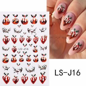 Manicure 3D Back Glue Cartoon Cute Christmas Tree (Option: LS J16 Bare Clip)