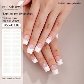 French Gel Nail Art UV Nail Applique Semi-cured Full Sticker (Option: 20pc-BSS 0238)