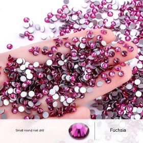 New Nail Ornament Nail Small Round Diamond Super Net Red Simple White Rhinestone Whole Bag (Option: Purplish Red-Ss4)
