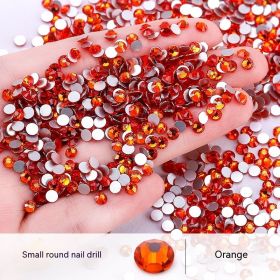 New Nail Ornament Nail Small Round Diamond Super Net Red Simple White Rhinestone Whole Bag (Option: Orange-Ss4)