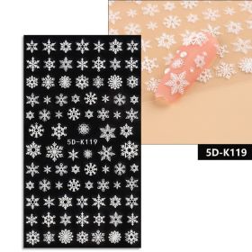 5D Relief Nail Stickers European And American Style Christmas Snowflake (Option: K119)