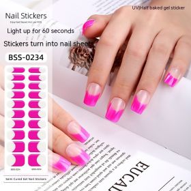 French Gel Nail Art UV Nail Applique Semi-cured Full Sticker (Option: 20pc-BSS 0234)