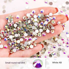 New Nail Ornament Nail Small Round Diamond Super Net Red Simple White Rhinestone Whole Bag (Option: AB-Ss4)