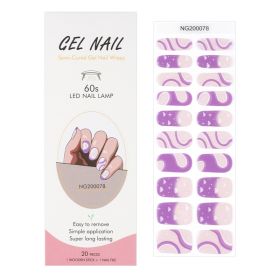 Gel 20 Finger Phototherapy Light UV Polish Half Baked Nail Stickers (Option: NG200078)