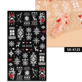 5D Relief Nail Stickers European And American Style Christmas Snowflake (Option: K125)