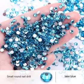 New Nail Ornament Nail Small Round Diamond Super Net Red Simple White Rhinestone Whole Bag (Option: Lake Blue-Ss6)