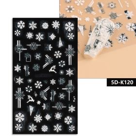 5D Relief Nail Stickers European And American Style Christmas Snowflake (Option: K120)