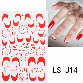 Manicure 3D Back Glue Cartoon Cute Christmas Tree (Option: LS J14 Bare Clip)