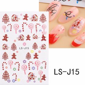 Manicure 3D Back Glue Cartoon Cute Christmas Tree (Option: LS J15 Bare Clip)