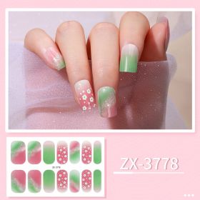 Beauty Nail Sticker Waterproof Nail Applique Nail Sticker (Option: ZX 3778-Nail Stickers And Nail File)