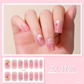 Beauty Nail Sticker Waterproof Nail Applique Nail Sticker (Option: ZX 3780-Nail Stickers And Nail File)