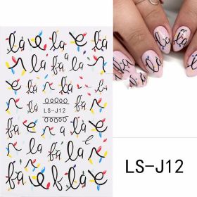 Manicure 3D Back Glue Cartoon Cute Christmas Tree (Option: LS J12 Bare Clip)