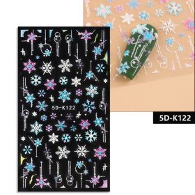 5D Relief Nail Stickers European And American Style Christmas Snowflake (Option: K122)