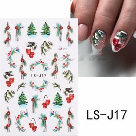 Manicure 3D Back Glue Cartoon Cute Christmas Tree (Option: LS J17 Bare Clip)