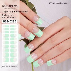 French Gel Nail Art UV Nail Applique Semi-cured Full Sticker (Option: 20pc-BSS 0236)