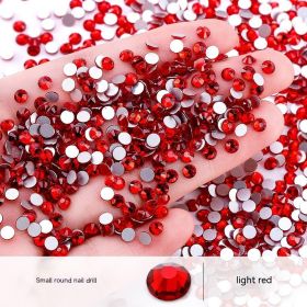 New Nail Ornament Nail Small Round Diamond Super Net Red Simple White Rhinestone Whole Bag (Option: Light Red-SS10)