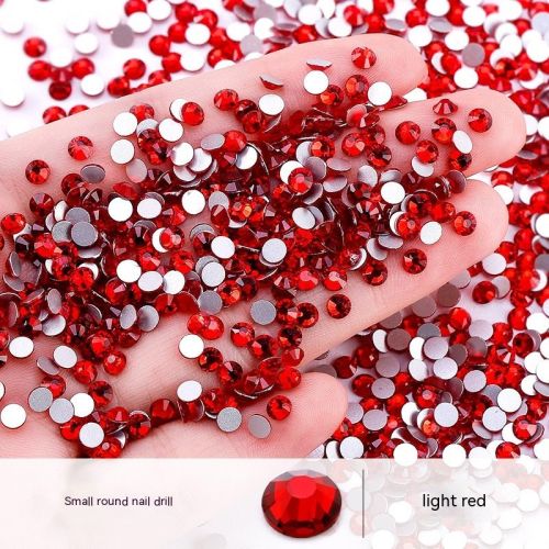 New Nail Ornament Nail Small Round Diamond Super Net Red Simple White Rhinestone Whole Bag