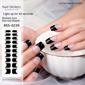 French Gel Nail Art UV Nail Applique Semi-cured Full Sticker (Option: 20pc-BSS 0239)