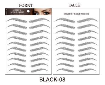 Simulation Waterproof Eyebrows Stick Black Brown (Option: BLACK08-148x210mm)