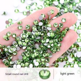New Nail Ornament Nail Small Round Diamond Super Net Red Simple White Rhinestone Whole Bag (Option: Light Green-SSS20)