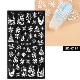 5D Relief Nail Stickers European And American Style Christmas Snowflake (Option: K124)